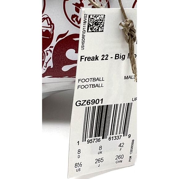 Adidas Freak 22 Big Mood DSG SM Football Cleats GZ6901 Mens Size 8.5 White Red main image 4